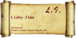 Lisko Ilma névjegykártya
